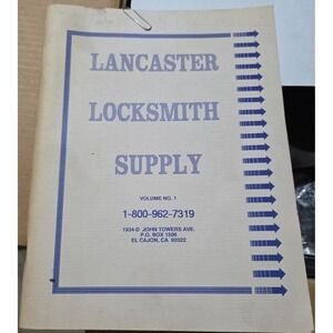 Lancaster Locksmith Supply Volume No 1 Catalog Auto Security Reference Manual